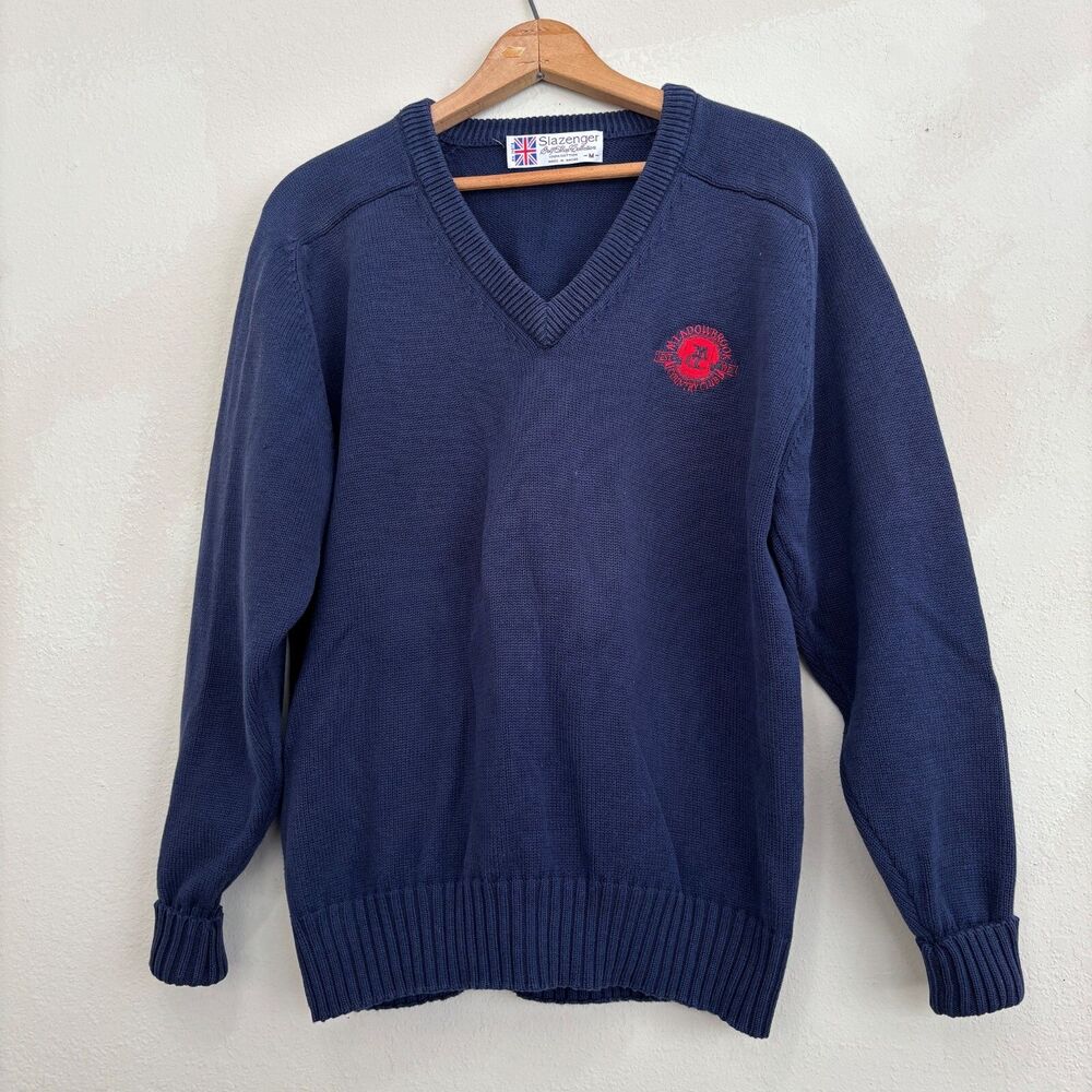 Vintage Slazenger Mens Preppy Grandpa Pullover Sweater Medium Golf Academia 90s